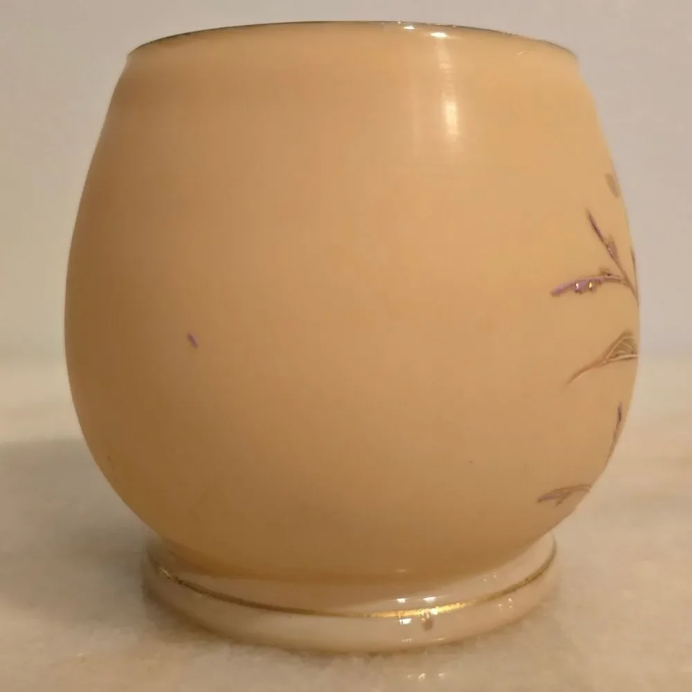Vintage Enameled Glass Pastel Hand Painted Floral Vase - Picture 9 of 12